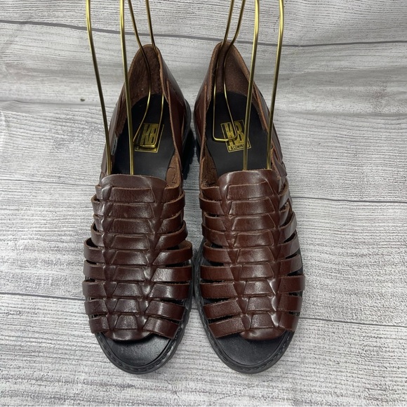 Women’s 8 KB & Co. Brown Betty Leather Rubber Sole Huaraches Sandals. - Picture 3 of 8
